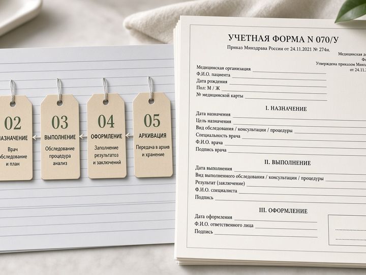 Маршрут оформления справки Маршрут оформления документа San Forma: задача, выбор формы 070/у–079/у, подготовка, осмотр